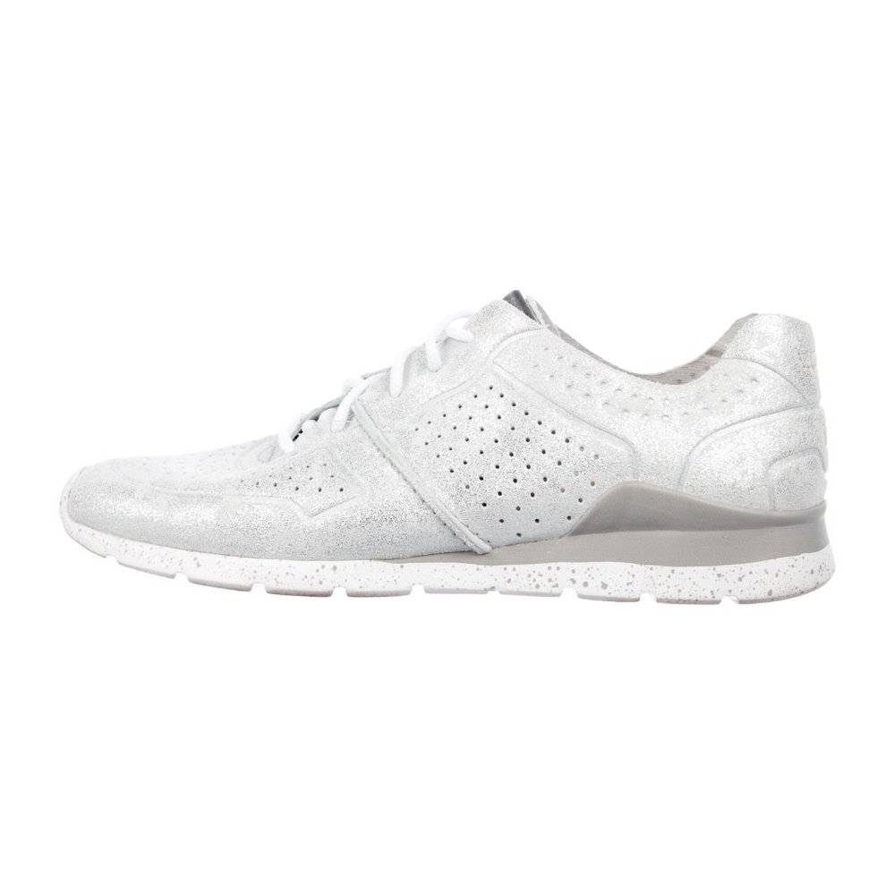 UGG Australia Metallic Perforated TREADLITE Stradust LACE-UP Leather Sneaker 6.5